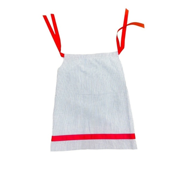 CPC Classic Prep blue seersucker dress lined red tie straps lobster pocket sz 3t - Picture 5 of 7